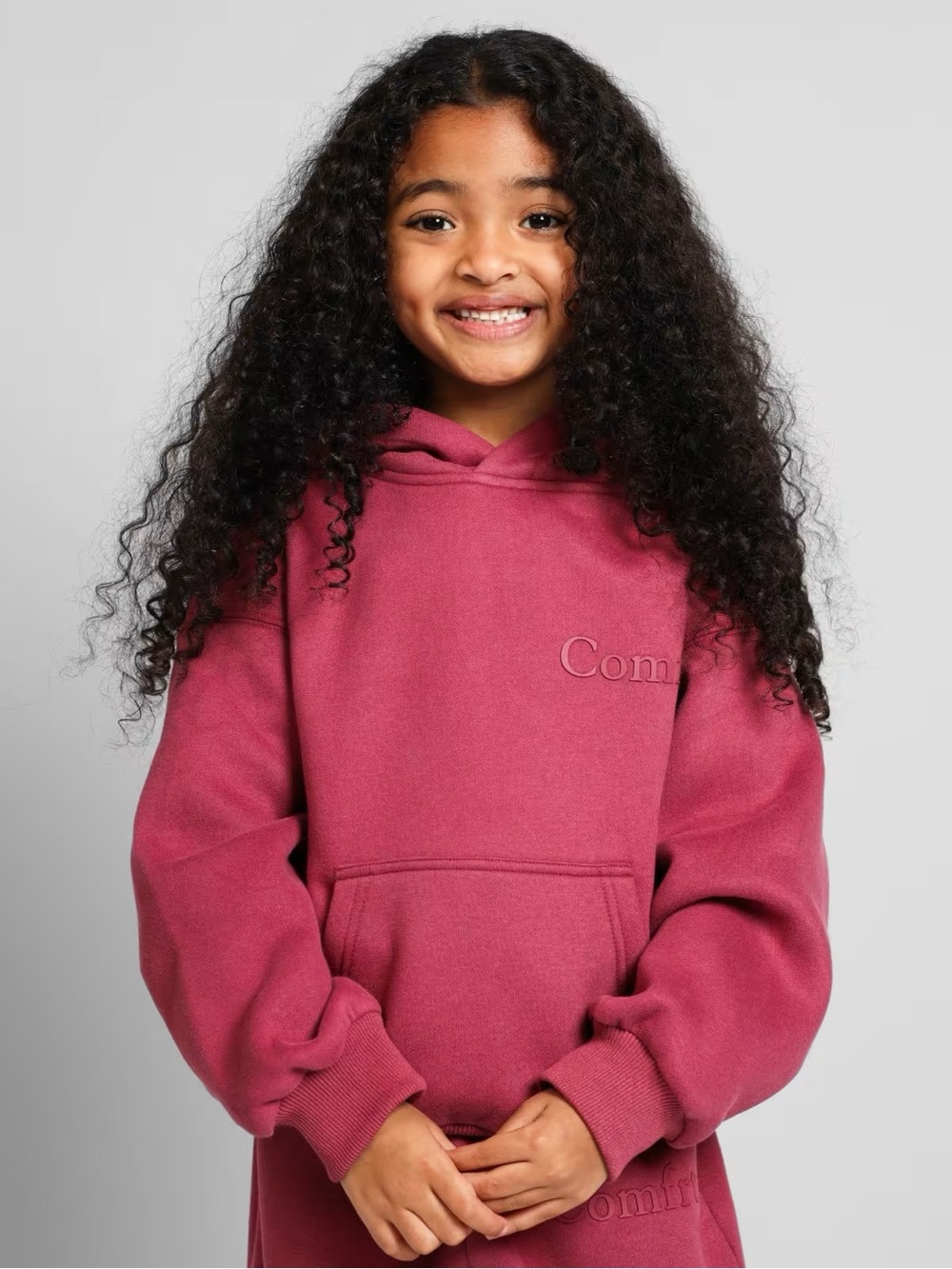 Comfrt Minimalist Kids Hoodie in Berry